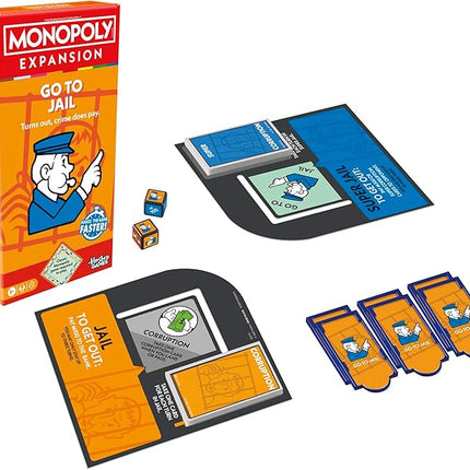 Monopoly Go to Jail Expansion | Add More Fun to Classic Monopoly Game and Play Faster | Ages 8+ | 2-6 Players | 40 Mins. | Family Board Games