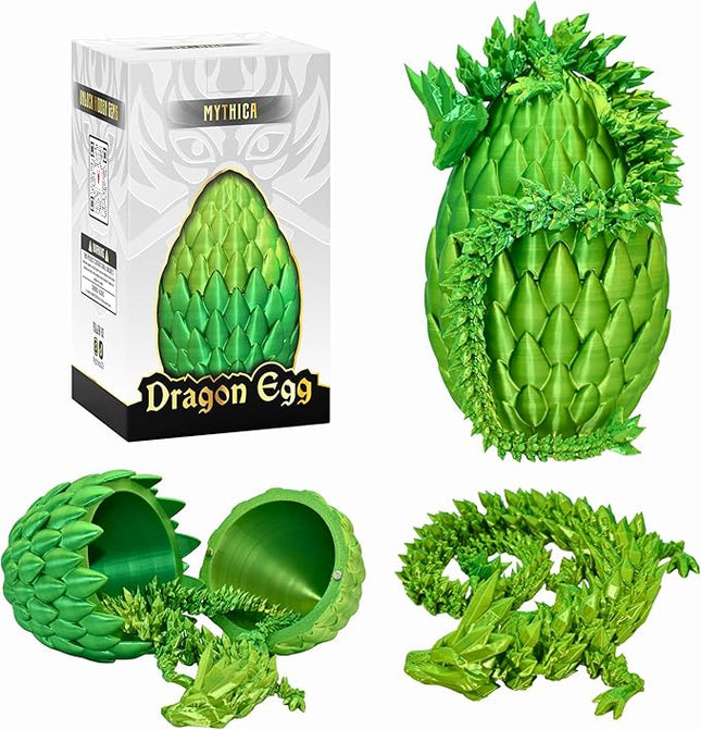 MYTHICA 3D Printed Dragon Egg Unleash Your Imagination with Our Crystal Mystery Dragon Egg Collection Fully Articulated Fidget Desk Toy for ADHD, Autism, Anxiety & Stress Relief (Mystical Jungle)