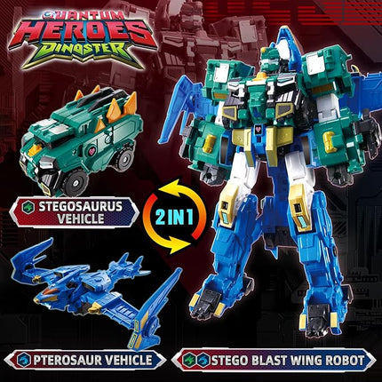 Transformable Robot 3 in 1 Stego Blast Wing, 11.81 Inches, Transforming Toys for Kids, Chariot Toys, Dinosaur Robot for Boys Girls 5 6 7 8 9 10 Years Old