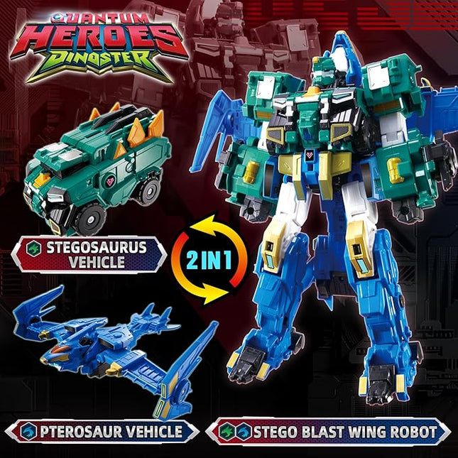 Transformable Robot 3 in 1 Stego Blast Wing, 11.81 Inches, Transforming Toys for Kids, Chariot Toys, Dinosaur Robot for Boys Girls 5 6 7 8 9 10 Years Old
