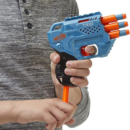 Nerf Elite 2.0 Trio SD-3 Blaster - Includes 6 Official Darts - 3-Barrel Blasting - Tactical Rail for Customizing Capability