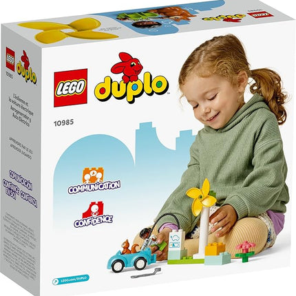LEGO DUPLO Town Wind Turbine and Electric Car 10985 Early Development Building Toy, Includes Charging Station for Pretend Play, Great Gift for Toddler Boys and Girls Ages 2 Years Old and Up