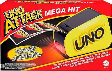 Mattel Games UNO Attack Game with Card Launcher Featuring Lights & Sounds, Plus Mega Hit Rule (Amazon Exclusive)