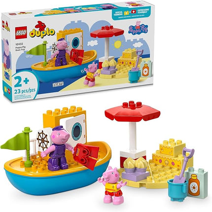 LEGO DUPLO Peppa Pig Boat Trip Bath Toy, Building Block Learning Set for Preschool Kids with 2 Peppa Pig Figures Included, Water Toy Gift Idea for Toddlers Ages 2 and Up, 10432