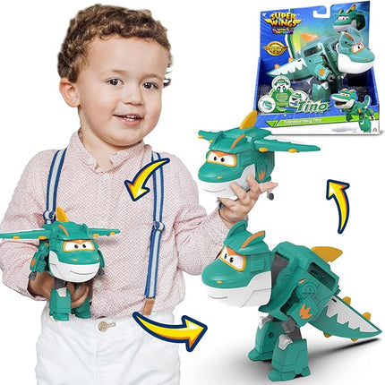 Super Wings 5 in Transformable Toys Tino, Transforming Airplane Robot for Boys and Girls, Action Figures Dinosaur Toy for Kids Age 3 4 5 6 7 8 9+