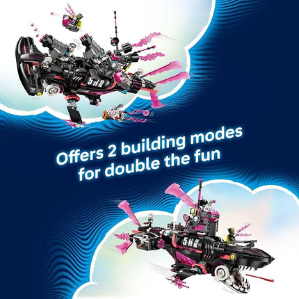 LEGO DREAMZzz Nightmare Shark Submarine Building Toy for Kids - Pretend Play Set & Figures for Boys & Girls, Ages 9+ - Rebuild as a Battleship or Submarine Toy - Gift Idea for Birthdays - 71500