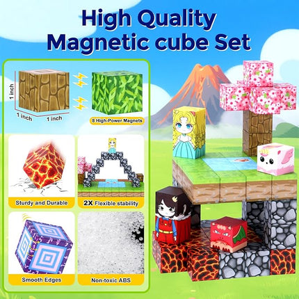 Magnetic Building Blocks STEM Toys for Kids Ages 3-15, 108 PCS Magnetic Toys Set with Storage Bag, Educational Construction Stacking Toys for Toddlers, for Boys and Girls