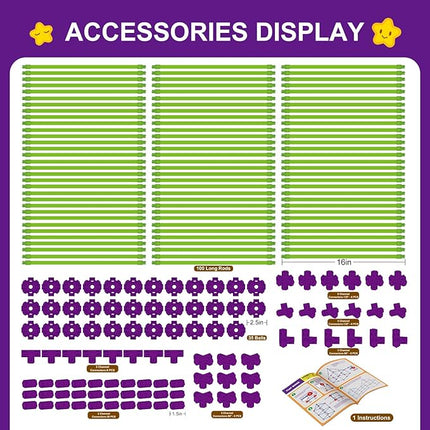 Glow In The Dark Fort Building Kit for Kids,STEM Construction Toys, Educational Gift for 3 4 5 6 7 8 9 10 11 12 Years Old Boys and Girls,Ultimate Creative Set for Indoor & Outdoors Activity,200 Pcs