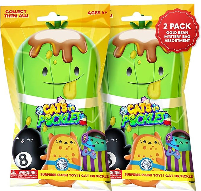 Cats vs Pickles 2pk Mystery Bags Gold Wave 4 inch Bean Filled Plushies