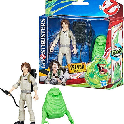 Ghostbusters Fright Features Trevor Spengler Action Figure with Ecto-Stretch Tech Slimer Ghost Toy Accessory, Toys for Kids Ages 4+