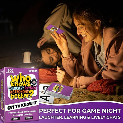 Board Games for Kids 8-12 and Family - Science Trivia Card Game for Kids Age 12+ - Who Knows Chemistry Physics Astronomy Better? - 500+ Questions - Fast-Paced Educational Game for Teens and Adults