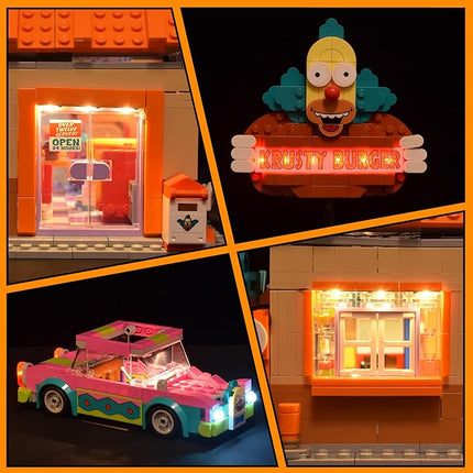 LightGo LED Kit for The Simpsons: Krusty Burger Compatible with Lego 10352 | Lighting Only-Bricks Set Not Included (Remote Version)