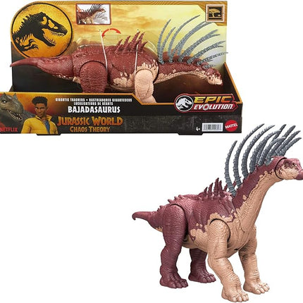 Mattel Jurassic World Gigantic Trackers Action Figure, Bajadasaurus Dinosaur Toy with Rampage Neck Attack, Evolution Spikes, Tail Whip & Digital Play