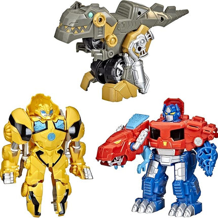 Transformers Playskool Primal Team-Up 3-Pack with Optimus Prime,Bumblebee, and Grimlock Converting Dinosaur Figures, 4.5-Inch Toys, Ages 3 and Up (Amazon Exclusive)