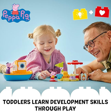 LEGO DUPLO Peppa Pig Boat Trip Bath Toy, Building Block Learning Set for Preschool Kids with 2 Peppa Pig Figures Included, Water Toy Gift Idea for Toddlers Ages 2 and Up, 10432