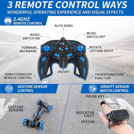 Gesture Sensing RC Stunt Car Toys for Boys and Girls Aged 6-12, for Kids.2.4Ghz Hand Controlled RC Twist Cars .4WD Remote Control car