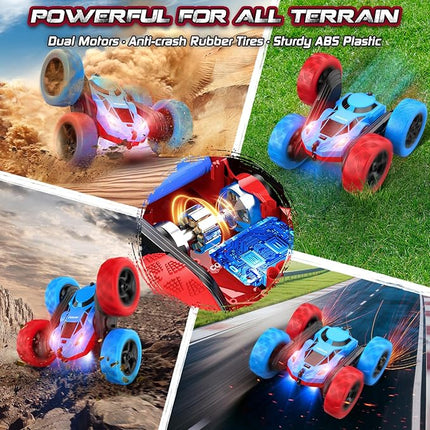 Remote Control Car,RC Cars Toys for 6-12 Year Old Boys, Off Road RC Stunt Car 4WD 360° Rotating Remote Control Cars for Kids, Boys Girls Gifts for Birthday Gift