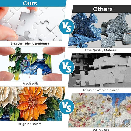 Puzzles for Adults 1000 Pieces,1000 Piece Puzzle Vase with Beautiful Flowers Jigsaw Puzzles 1000 Pieces Adult Puzzles Games Unique Cool Puzzle Challenging Family Game Great Gift Idea 28x20 in