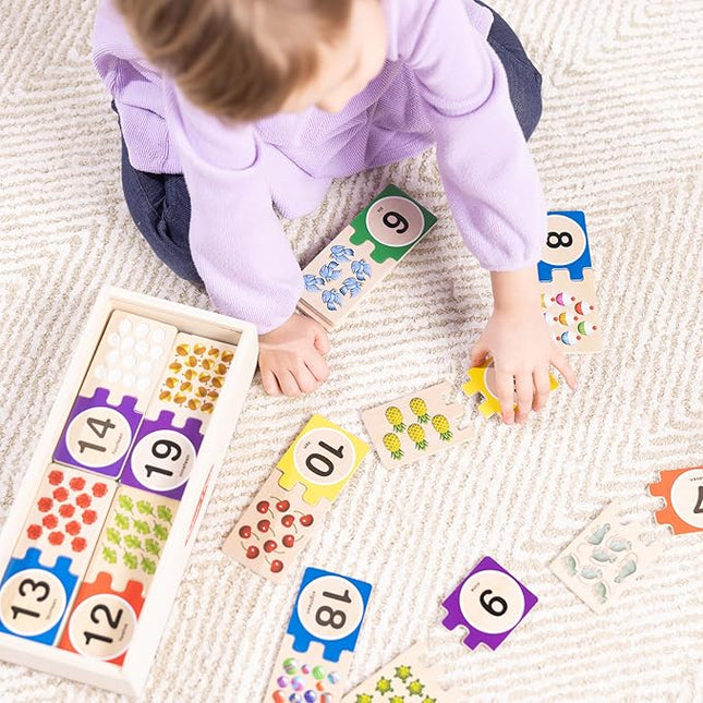 Melissa & Doug Self-Correcting Wooden Number Puzzles with Storage Box (40 pcs)