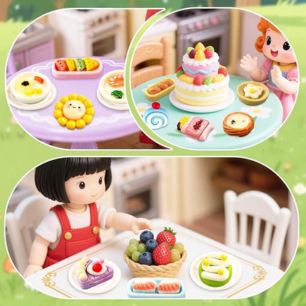 50 Pcs Miniature Food Mini Resin Food Tiny Food for Barbie Food Accessories Fairy Garden Micro Landscape Decoration