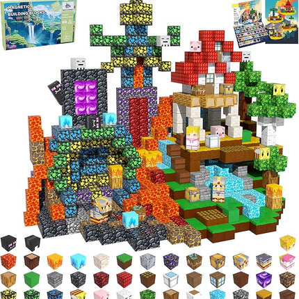 208 PCS Magnetic Blocks Building Toys, Build 3D Magnetic Building Blocks Set for Kids Ages 3+, Magnet Blocks STEM Sensory Educational Christmas Birthday Gifts Construction Toys