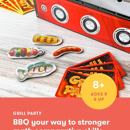 SimplyFun Grill Party - A BBQ Algebra Game for 3rd Grade Math - Engaging and Educational Math Games for Kids Ages 8-12 - 2 to 5 Players - Ages 8 & Up