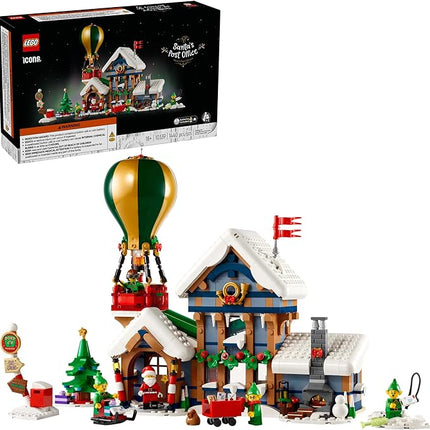 LEGO Icons Santa's Post Office Building Set for Adults - Christmas Village Decoration for Home - Includes Santa Minifigure, 4 Elves Minifigures, and More - Gift Idea for Men and Women - 10339