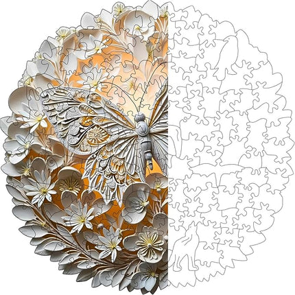 Wooden Puzzles for Adults, Wooden Jigsaw Puzzles for Adults Kids, 3D Butterfly Unique Shaped Wood Puzzles Adult, Creative Birthday Gifts for Friends Family Game(Butterfly, Large)