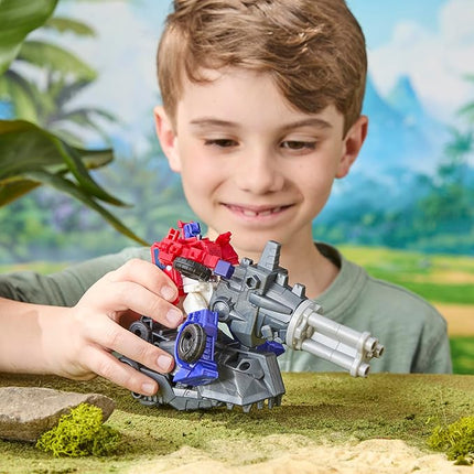 Transformers Cyberworld Grimlock Chomp & Battle 9-Inch Action Figure, Quick Change to Dino Mode, Robot Toys for Boys & Girls 6+ Years