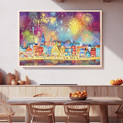 MOMIBOOK Puzzles for Adults 1000 Pieces Jigsaw Puzzles of Fireworks are Gorgeous, Luminous Painting Image Difficult Challenging Hard Impossible Puzzle Unique Funny Party Christmas Birthday Gifts