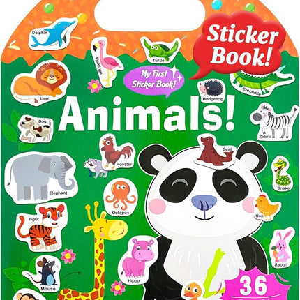 Benresive Reusable Sticker Books for Kids 2-4, Sticker Books for Toddlers 1-3 2-4, Toddler Travel Toys Activities Crafts Gifts - Animals