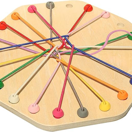 10-Piece Wooden Rope Untangling Puzzle Game–Knot Logic Board Toy for Kids & Family, Multi-Level Brain Teaser to Develop Fine Motor Skills