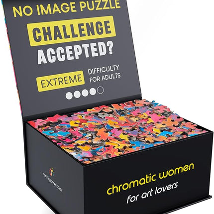 No Image Puzzle 1000 Irregular Pieces Extreme Difficult Jigsaw Challenge Adults Hardest Puzzle No Guide Ultimate Brain Teaser Extreme Level Chromatic Women Mystery Unique Gift