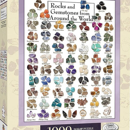 MasterPieces 1000 Piece Jigsaw Puzzle for Adults, Family, or Youth - Rocks & Gemstones from Around The World - 19.25"x26.75"
