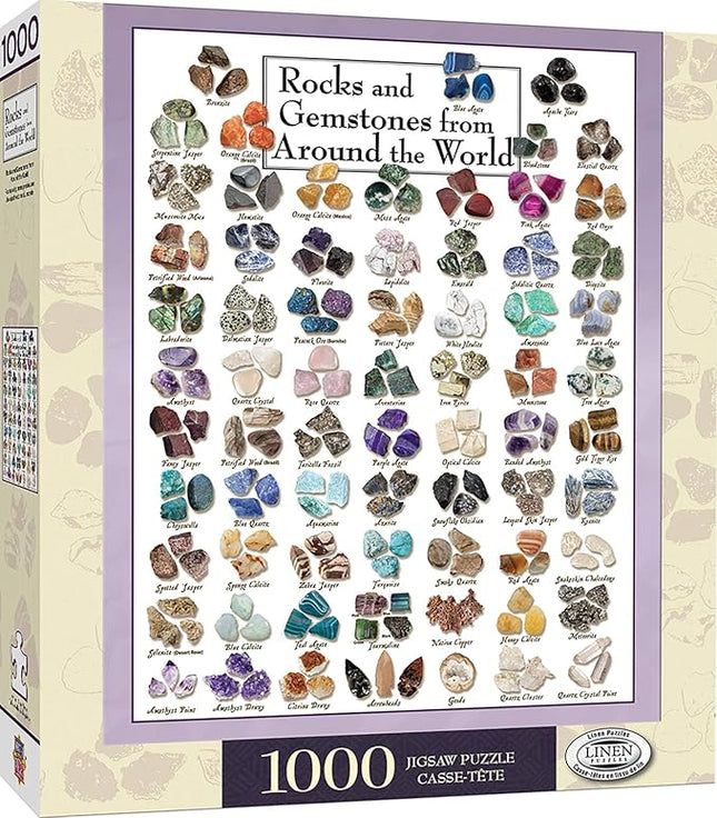 MasterPieces 1000 Piece Jigsaw Puzzle for Adults, Family, or Youth - Rocks & Gemstones from Around The World - 19.25"x26.75"