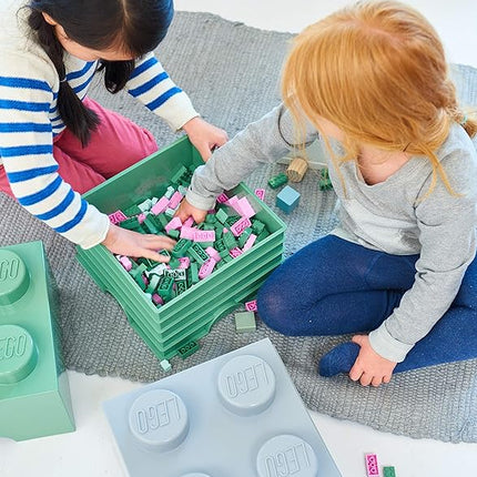 Room Copenhagen, LEGO Brick Box Stackable Storage Containers - Organizational Building Blocks - 19.69 x 9.84 x 7.09 Inches - Brick 8, Aqua
