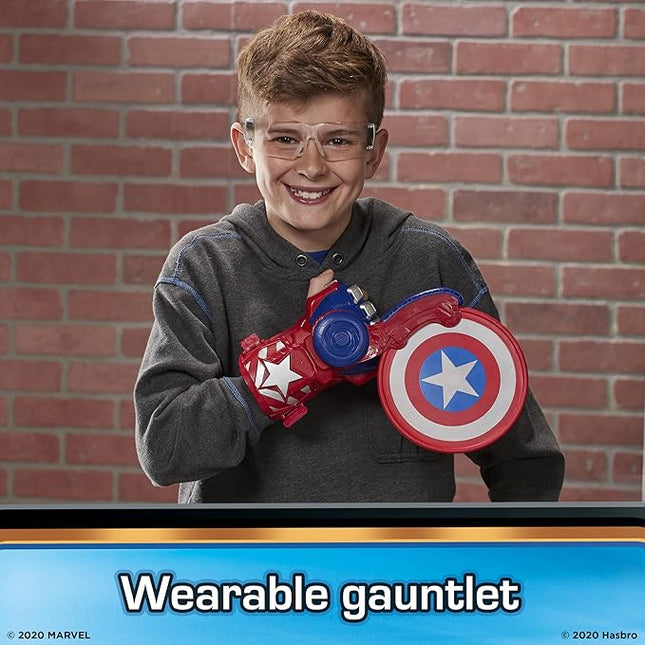 Marvel Nerf Power Moves Avengers Captain America Shield Sling Disc-Launching Toy for Kids Roleplay, Toys for Ages 5 and Up (Amazon Exclusive)