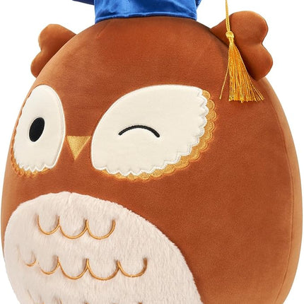Squishmallows Original 12-Inch Arella Brown Owl with Graduation Cap - Official Jazwares Plush