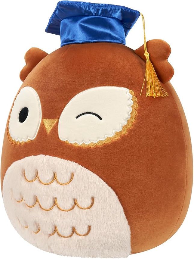 Squishmallows Original 12-Inch Arella Brown Owl with Graduation Cap - Official Jazwares Plush