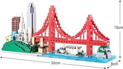 San Francisco Skylines Building Set Model Kit - Engaging Architecture Gift for Kids & Adults, Micro Mini Blocks, 1610pcs+ | Aesthetically Pleasing, Fun & Compact