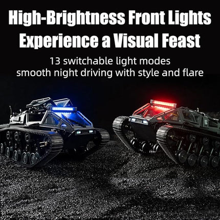 XINGRUI 1:12 Scale Remote Control Car Military Crawler Off-Road RC Tank with 4WD, Adjustable Speed/Steering, 2 Batteries & Openable Doors – All-Terrain RC Truck for Kids Adults, Birthday Gifts