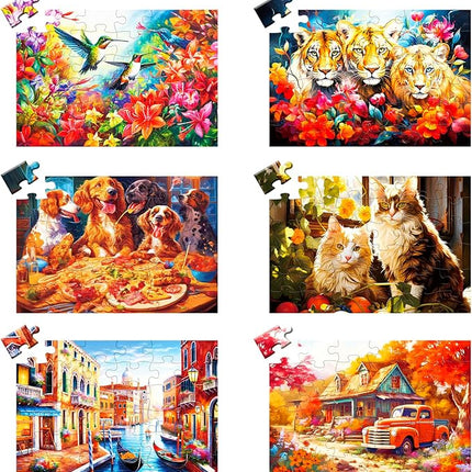 6 Pack 36 Large Piece Puzzle for Seniors Puzzles Dementia Alzheimer's Products and Activities for The Elderly Adults Puzzle Alzheimer's Easy Puzzles Gift Memory Games for Patients in Nursing Home