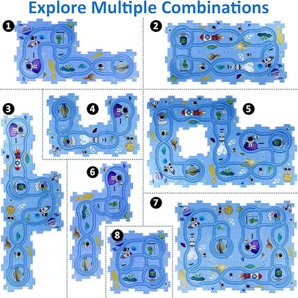 VESPRO 100PCS Kids Car Track Set - 4 Series Toddler Puzzle Racer Play Set, Educational Toys for Boys and Girls Ages 3+