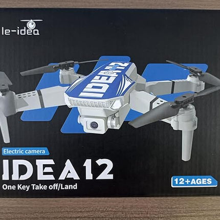 LE-IDEA Foldable Drone with Camera 1080P for Adults, IDEA12 Drones with Altitude Hold, Headless Mode, Optical Flow Positioning, Trajectory Flight, 3 Speed Modes, RC Quadcopter for Beginners (Blue)