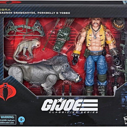 G.I. Joe Classified Series #125, Dreadnok Gnawgahyde and Pets Porkbelly & Yobbo, Collectible 6-Inch Action Figure with 16 Accessories