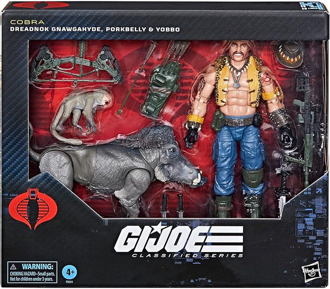 G.I. Joe Classified Series #125, Dreadnok Gnawgahyde and Pets Porkbelly & Yobbo, Collectible 6-Inch Action Figure with 16 Accessories