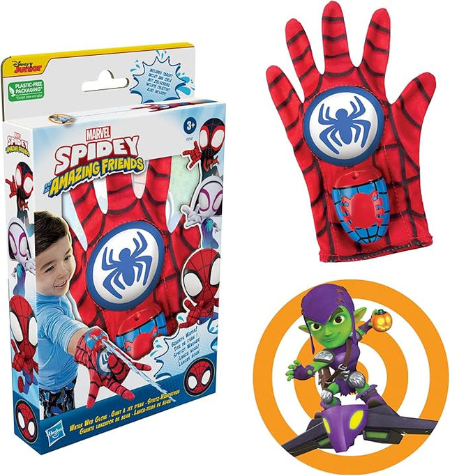 Spidey and His Amazing Friends Spidey Water Web Glove, Marvel Preschool Water Toy with Green Goblin Target, 3+ Years