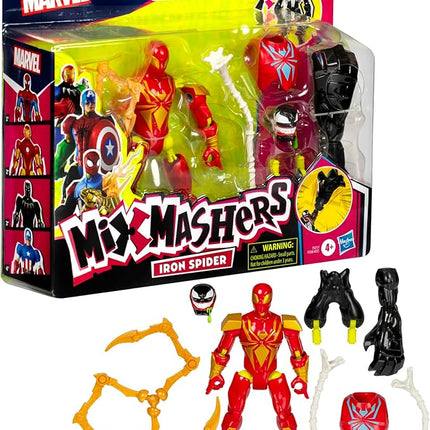 Spider-Man MixMashers Marvel Iron Spider Custom Mix-and-Match Deluxe Action Figure & Accessories, 5-Inch-Scale (12 cm) Super Hero Toys, Ages 4+
