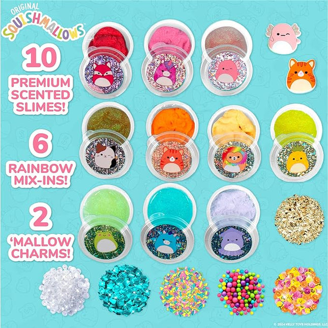 Squishmallows Original Ultimate Slime Mix'Ins, 10-Pack, Glitter & Cloud Slime, 8 Fun Slime Add Ins, Pre-Made Slime for Kids, Crunchy Slime, Slime Bulk, Great 6 Year Old Toys, Super Soft Sludge Toy