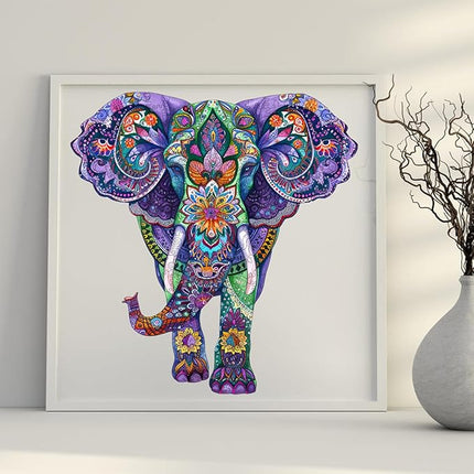 Wooden Puzzles Elephant 200 Pieces, Aim Puzzles for Adults, Zoo Animal Wooden Puzzle, Irregular Best Gift for Adults and Kids Family Game (12.4x11.4 in)